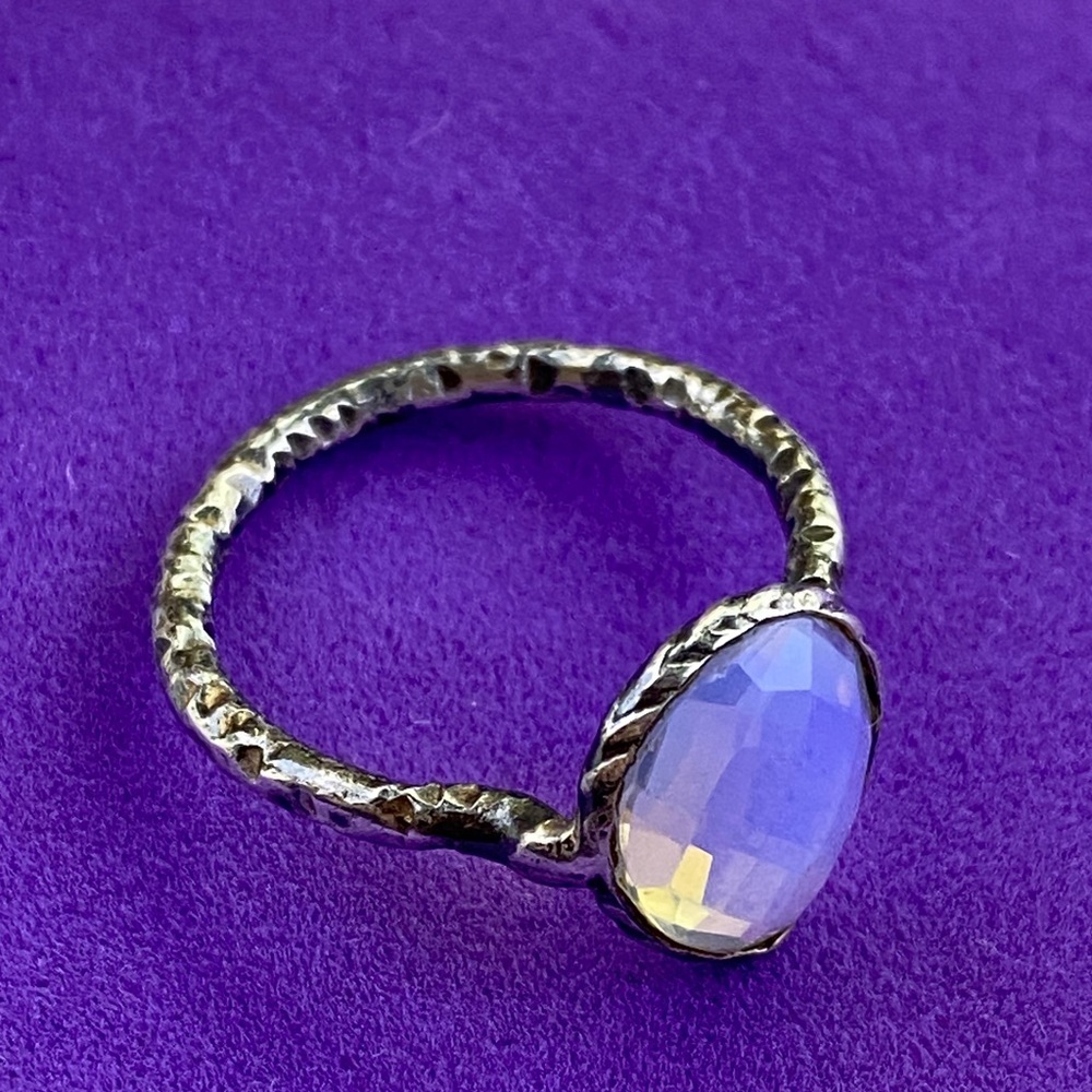 💛 Handmade Sterling Silver Blue Opalite Ring | Dreamy Light Effect - Picture 7 of 7